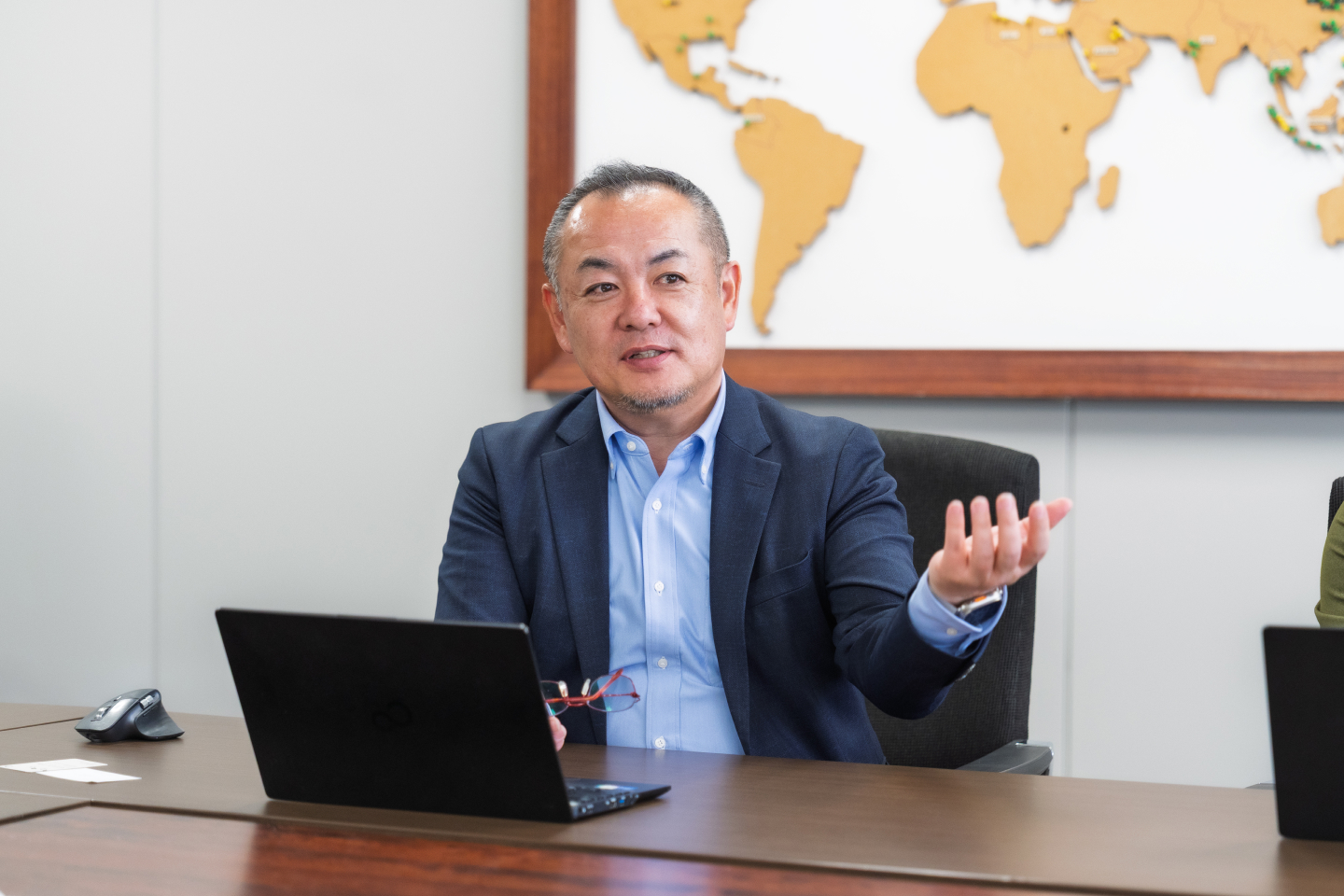 リニューアルの背景についてお話しされる、JNCエンジニアリング / 後藤さま